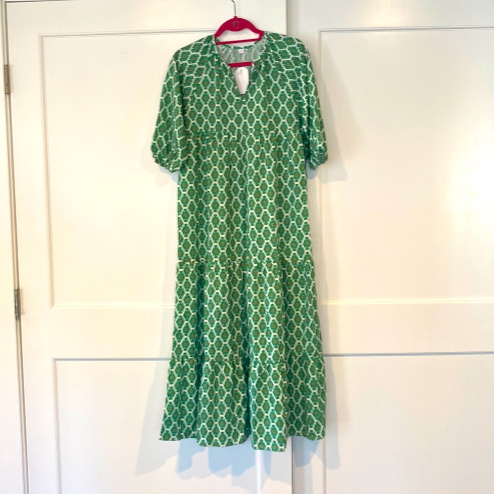 Beautiful Green Printed maxi dress